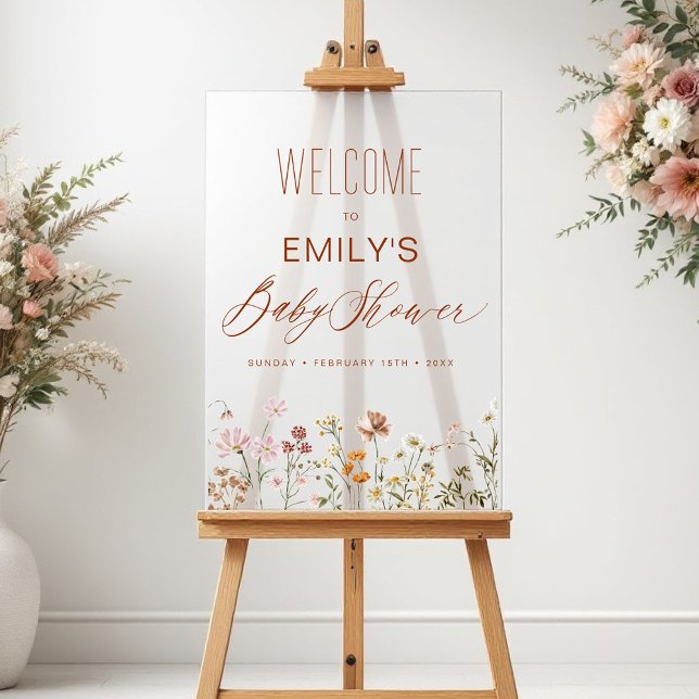 Modern Wildflower Baby Shower Welcome Sign (Creator Uploaded)
