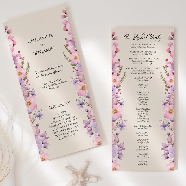 Modern Wildflower Beige Wedding Flat Program (Creator Uploaded)