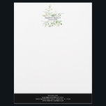 Modern Wildflower Botanical Business Letterhead<br><div class="desc">Elegant and modern,  watercolor wildflowers and botanical greenery frame,  professional business letterhead.</div>