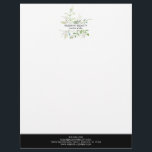 Modern Wildflower Botanical Business Letterhead<br><div class="desc">Elegant and modern,  watercolor wildflowers and botanical greenery frame,  professional business letterhead.</div>