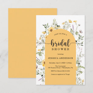 Modern Wildflower Bridal Shower Invitation Card