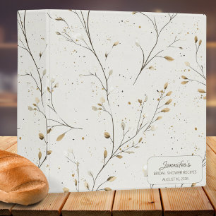 Modern Wildflower Bridal Shower Recipe  Binder