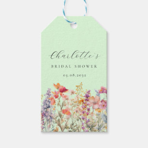 Modern, wildflower Bridal Shower Welcome Gift Tags