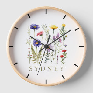 Modern Wildflower Clock