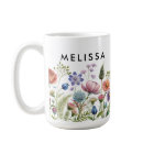 Modern wildflower colourful monogram floral 