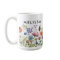 Modern wildflower colourful monogram floral 