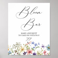 Modern Wildflower Floral Bridal Shower Bloom Bar