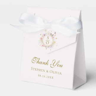 Modern Wildflower Floral Wreath Wedding Favor Box