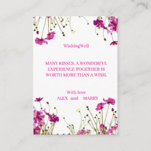 Modern Wildflower Garden Border wishing well card