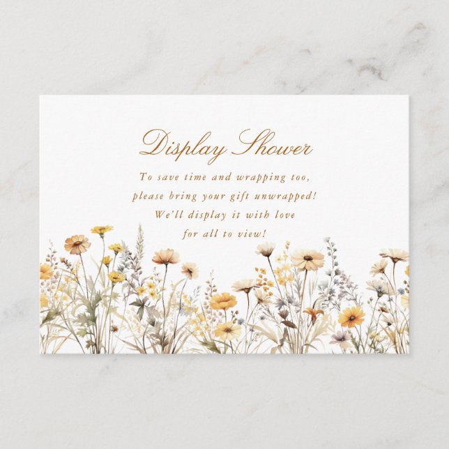 Modern Wildflower Love Is In Bloom Display Shower Enclosure Card (Front)