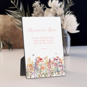 Modern, Wildflower Momosa Bar Baby Shower Plaque
