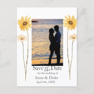 Modern Wildflower  Save the Date Photo Postcard