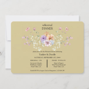 Modern wildflower spring wedding Dinner Invitation