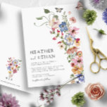 Modern Wildflower Wedding Invitation<br><div class="desc">Our Modern Wildflower Wedding is the perfect way to share your joyous event! Unique and whimsical, this modern Modern Wildflower Wedding features stunning rustic boho chic hand-painted watercolor florals in colours of dark blue, bright pink, blush pink, golden yellow, vibrant red, and sage green leaves that are perfect for modern...</div>