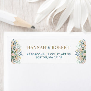 Modern Wildflower Wedding Return Address Label