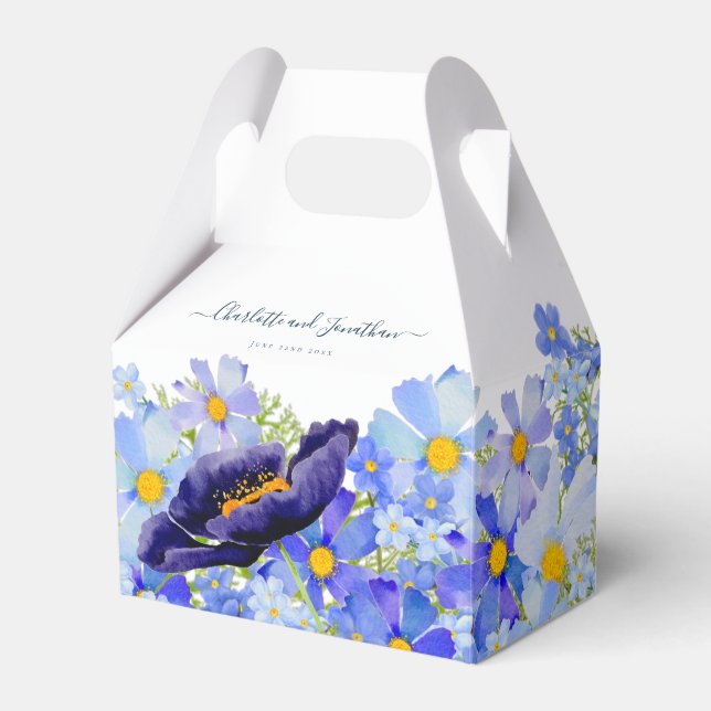 Modern Wildflower Wedding Thank You Favor Box (Front Side)