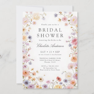 Modern Wildflowers Bridal Shower Invitation