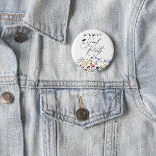 Modern Wildflowers Floral  Grad Party  2 Inch Round Button
