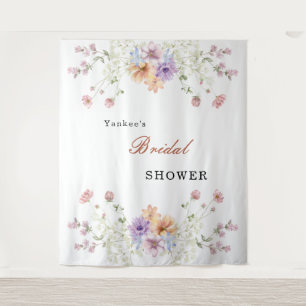 Modern wildflowers spring wedding Backdrop Decor Tapestry