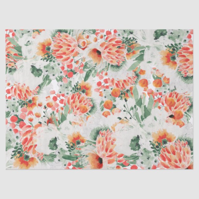 Modern Wildflowers Trendy Floral Tissue Paper (Front)