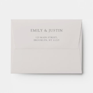 Modern Wildflowers Watercolor Beige Wedding Envelo Envelope