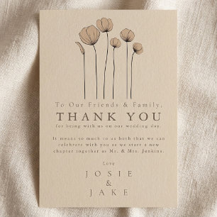 Modern wildflowers Wedding thank you Table Card