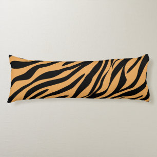 Modern Wildlife Bengal Tiger Animal Print Pattern Body Pillow
