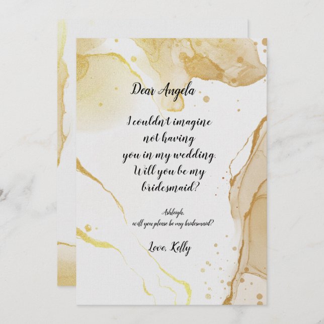 Modern      will be my bridesmaid Invitation (Front/Back)