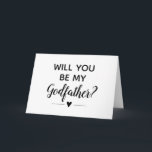 Modern Will You Be My Godfather Proposal Card<br><div class="desc">Ask the ones you want to be your child's godfather with this super cute folded invitation. Use it for your baby to pop the important question "Will you be my godfather"!</div>