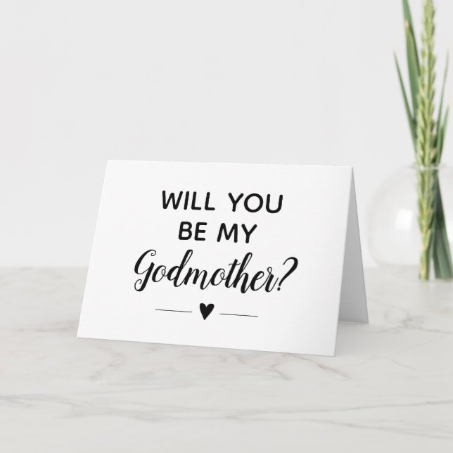 Modern Will You Be My Godmother Proposal Card (Front)