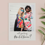 Modern Will you be my maid of honour photo card<br><div class="desc">Minimalist yet striking: adopt this modern typographic design for your wedding stationery. Fully customizable text,  colours and backgrounds.</div>
