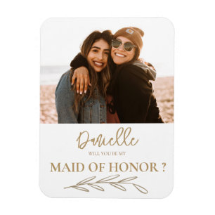 Modern Will You Be My Maid of Honour Photo Magnet