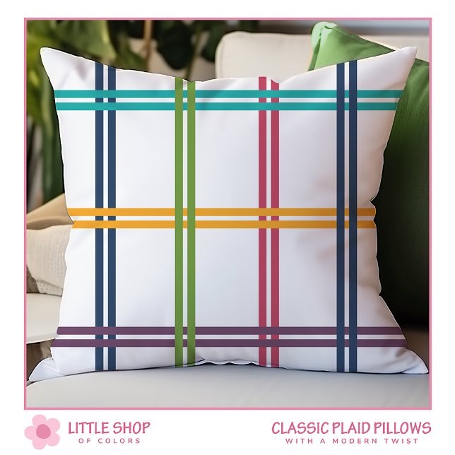 Modern Windowpane Plaid Pattern Throw Pillow (Creator Uploaded)