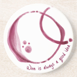 Modern Wine Stain - Sandstone Coaster