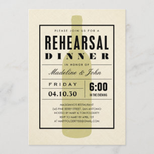 Modern Wine Wedding Rehearsal Dinner Invitations