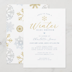 Modern Winter Baby Shower Invitation