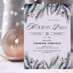 Modern Winter Botanicals Corporate Holiday Party Invitation