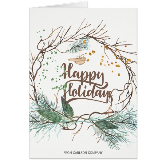 Modern winter forest dried branches pine corporate card