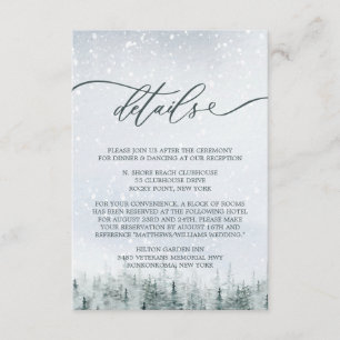 Modern Winter Forest Wedding Elegance Enclosure Card