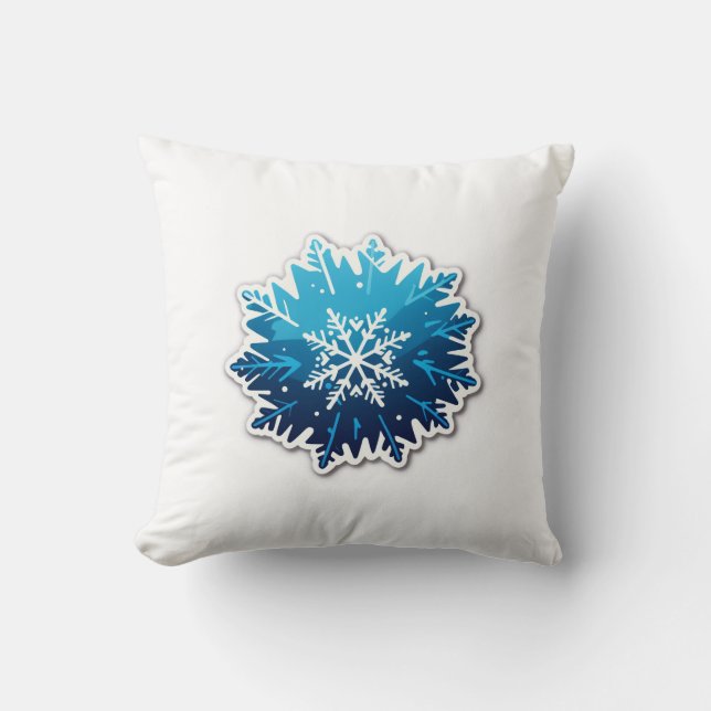 “Modern Winter Frost Pillow” Throw Pillow (Front)