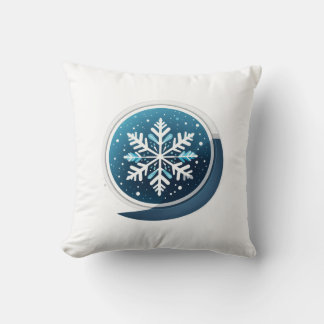 Modern Winter Frost Throw Pillow