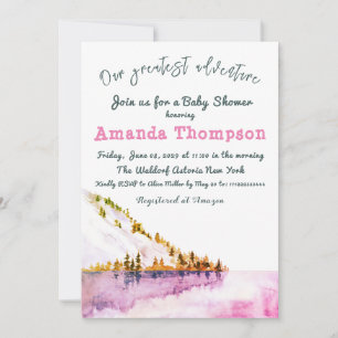 Modern Winter Landscape Our Greatest Adventure Invitation