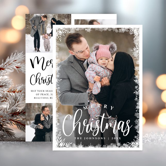 Modern Winter Photo Elegant Christmas Holiday Card (Creator Uploaded)