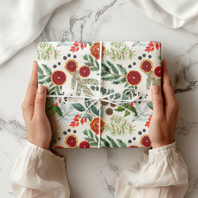 Modern Winter Scandinavian Christmas Forest Wrapping Paper Sheet (Creator Uploaded)