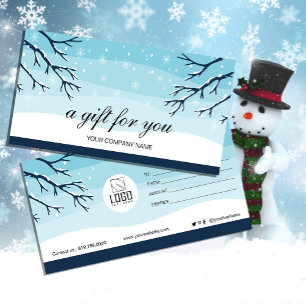 Modern Winter Snow Gift Certificate