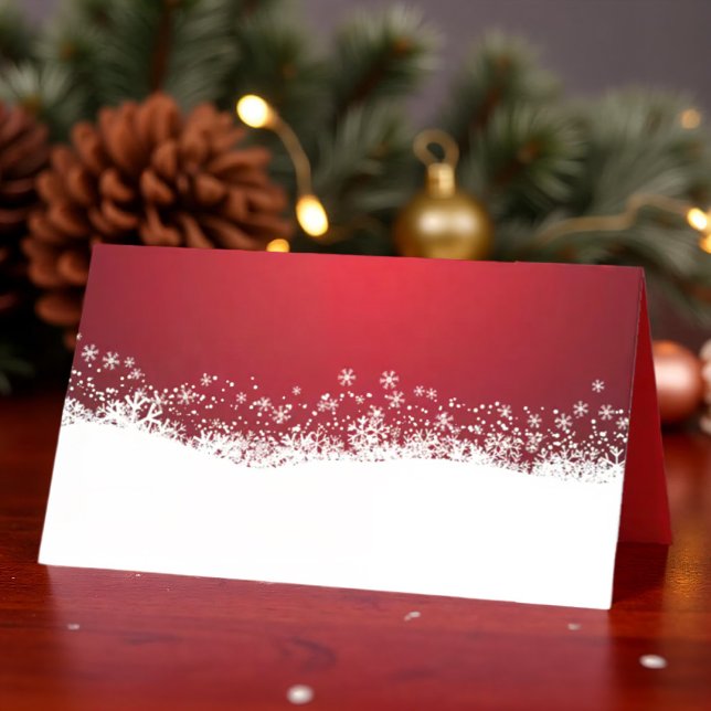 Modern Winter Snow  | Holiday Place Card (Creator Uploaded)
