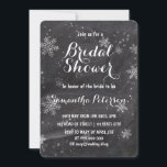 Modern winter snowflakes chalkboard bridal shower invitation<br><div class="desc">Modern winter snowflakes chalkboard bridal shower card. Stylish,  elegant and original black chalkboard with white snowflakes background. A black and white elegant wedding theme perfect for winter wonderland,  Christmas wedding theme.The text is fully customizable</div>