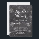 Modern winter snowflakes chalkboard bridal shower invitation<br><div class="desc">Modern winter snowflakes chalkboard bridal shower card. Stylish,  elegant and original black chalkboard with white snowflakes background. A black and white elegant wedding theme perfect for winter wonderland,  Christmas wedding theme.The text is fully customizable</div>