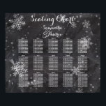 Modern winter snowflakes chalkboard seating chart<br><div class="desc">Modern winter snowflakes chalkboard table seating chart. Stylish,  elegant and original black chalkboard with white snowflakes background. A black and white elegant wedding theme perfect for winter wonderland,  Christmas wedding theme.The text is fully customizable</div>