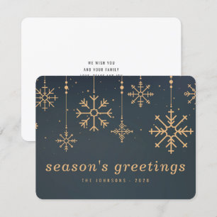 Modern Winter Snowflakes Christmas Holiday Card